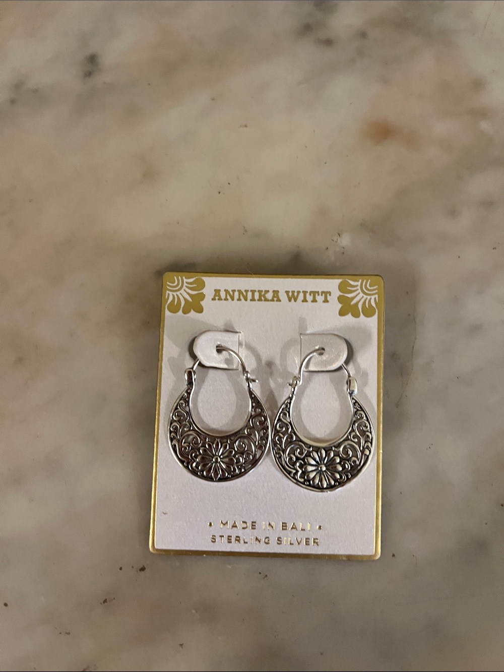 Annika Witt Sterling Silver Floral Hoop Earrings - Silver - Picture 3 of 11